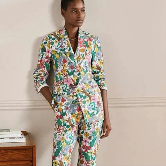 NWT Boden Thea Tailored Linen Blazer Multi, Exotic Paradise, 8P - Picture 3 of 16